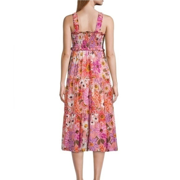 NWOT Rachel Parcell Floral Tiered Midi Dress - Picture 3 of 8